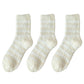 Anna-Kaci 3 Pairs Plush Crew Socks with Cozy Striped Design