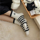 Anna-Kaci 3 Pairs Cozy Fluffy Crew Socks with Cute Panda Embroidery and Fun Pattern Designs