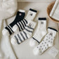 Anna-Kaci 3 Pairs Cozy Fluffy Crew Socks with Cute Panda Embroidery and Fun Pattern Designs