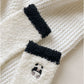 Anna-Kaci 3 Pairs Cozy Fluffy Crew Socks with Cute Panda Embroidery and Fun Pattern Designs