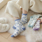Anna-Kaci 3 Pairs Cozy Fluffy Crew Socks with Heart Pattern Design for Women