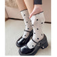 Anna-Kaci 3 Pairs Women's Mid-Calf Polka Dot Socks with Lettuce Edge Cuff