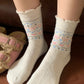 Anna-Kaci Women's 3-Pair Pack Crew Socks with Heart and Bow Pattern Knit Design Perfect for Gifting and Everyday Wear