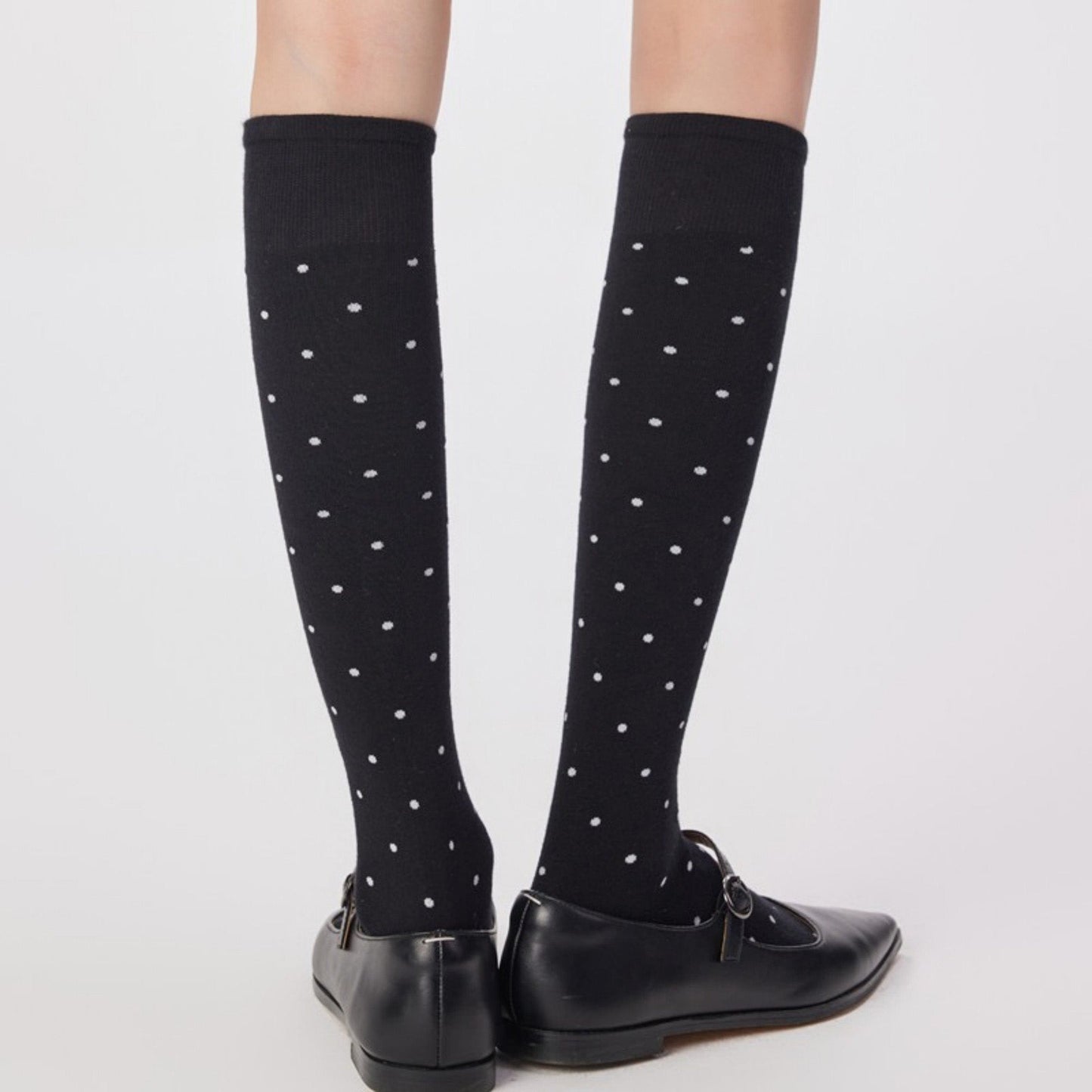 Anna-Kaci Women's 2-Pair Knee-High Socks with Classic Polka Dot Pattern Soft Stretch Fabric Perfect for Gifting and Everyday Wear