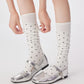 Anna-Kaci Women's 2-Pair Knee-High Socks with Classic Polka Dot Pattern Soft Stretch Fabric Perfect for Gifting and Everyday Wear