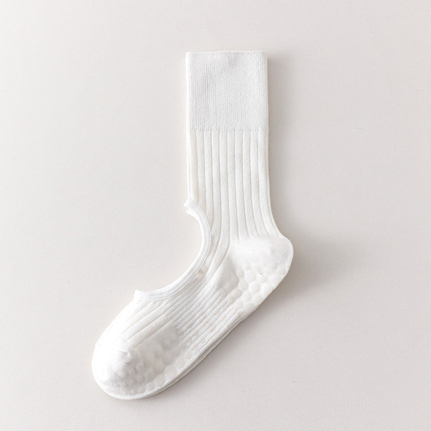 Anna-Kaci 2-Pair Non-Slip Pilates Socks with Open Instep Cutout and Ribbed Knit Design for Yoga, Barre, and Dance Workouts