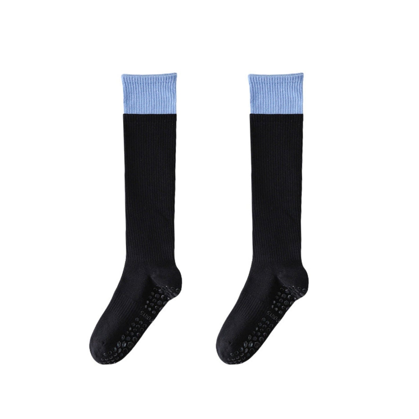 Anna-Kaci 2-Pair Knee High Grip Bottom Socks with Ribbed Knit Design and Cushioned Comfort for Yoga, Pilates, and Dance