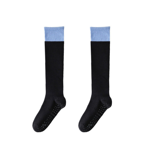 Anna-Kaci 2-Pair Knee High Grip Bottom Socks with Ribbed Knit Design and Cushioned Comfort for Yoga, Pilates, and Dance