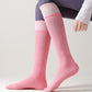 Anna-Kaci 2-Pair Knee High Grip Bottom Socks with Ribbed Knit Design and Cushioned Comfort for Yoga, Pilates, and Dance