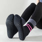 Anna-Kaci 3-Pair Mid-Calf Grip Bottom Socks with Striped Cuff and Soft Ribbed Knit for Everyday Comfort and Stability