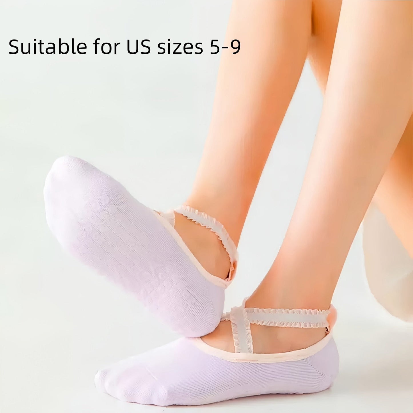 Anna-Kaci Yoga and Pilates Grip Sock and Fingerless Glove Set with Anti-Slip Design and Elastic Straps for Secure Fit