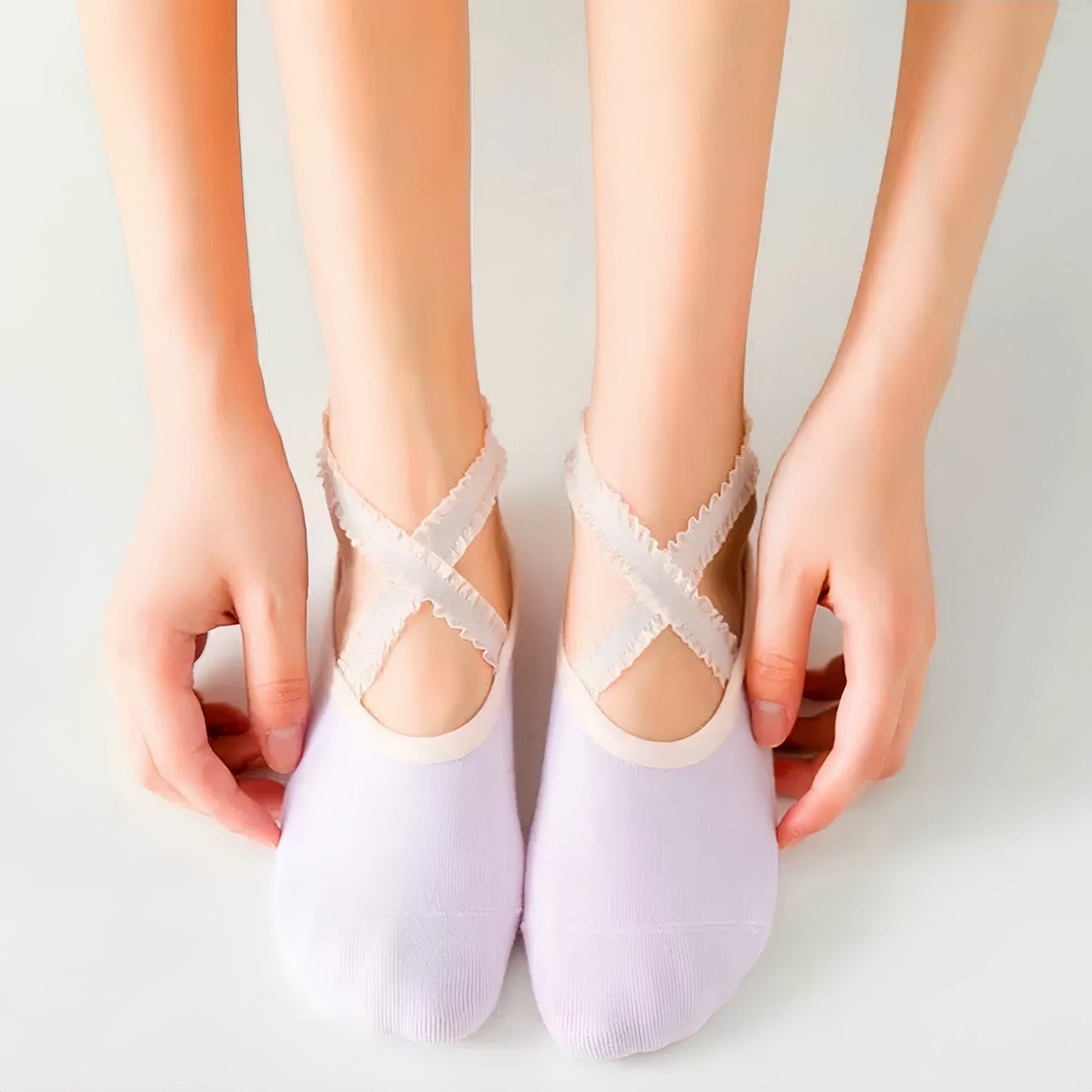 Anna-Kaci Yoga and Pilates Grip Sock and Fingerless Glove Set with Anti-Slip Design and Elastic Straps for Secure Fit