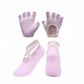 Anna-Kaci Yoga and Pilates Grip Sock and Fingerless Glove Set with Anti-Slip Design and Elastic Straps for Secure Fit