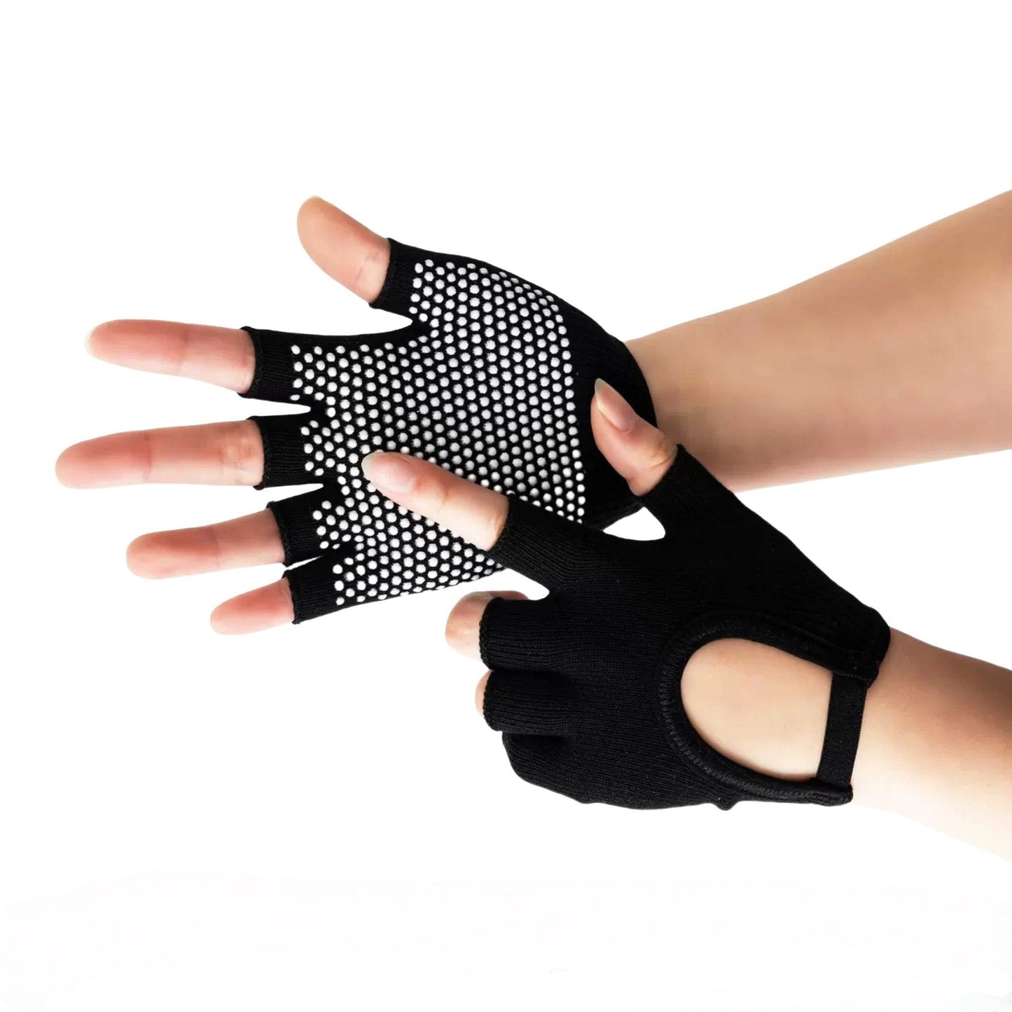 Anna-Kaci Yoga and Pilates Toe Sock and Fingerless Glove Set with Anti-Slip Grip and Breathable Stretch Fabric