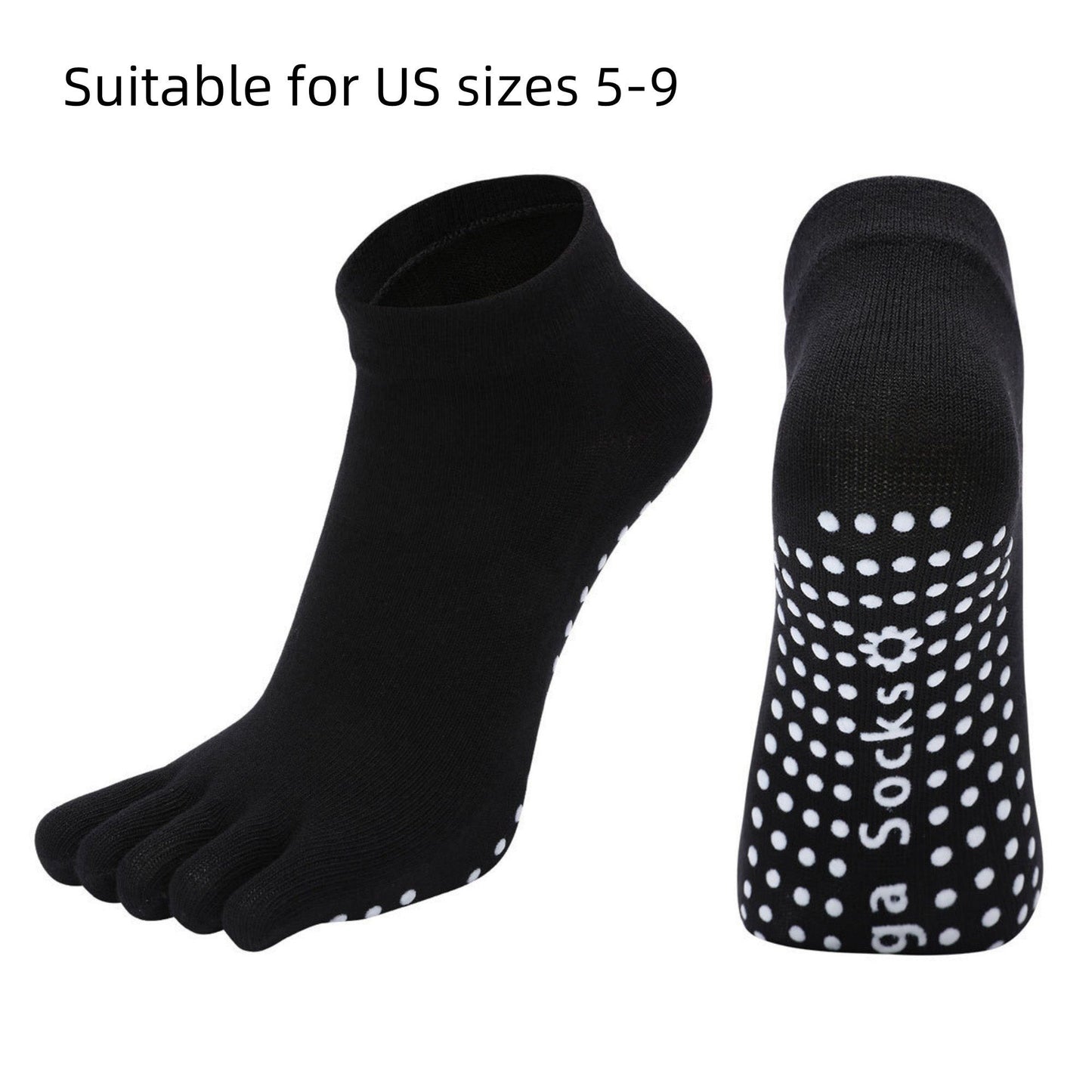 Anna-Kaci Yoga and Pilates Toe Sock and Fingerless Glove Set with Anti-Slip Grip and Breathable Stretch Fabric