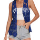 Floral Crochet Open Front Vest