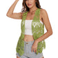 Floral Crochet Open Front Vest