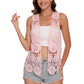 Floral Crochet Open Front Vest