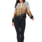 Striped Metallic Sequin Varsity Jacket