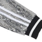 Striped Metallic Sequin Varsity Jacket