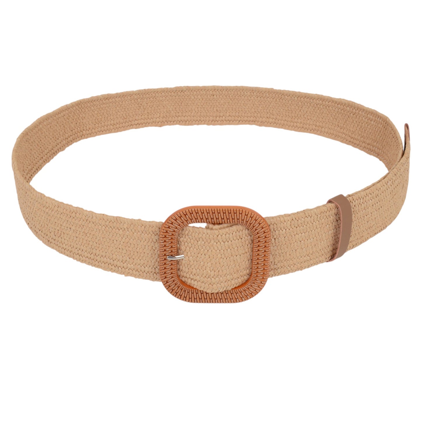 Anna-Kaci Stylish Straw Belt with Woven Buckle