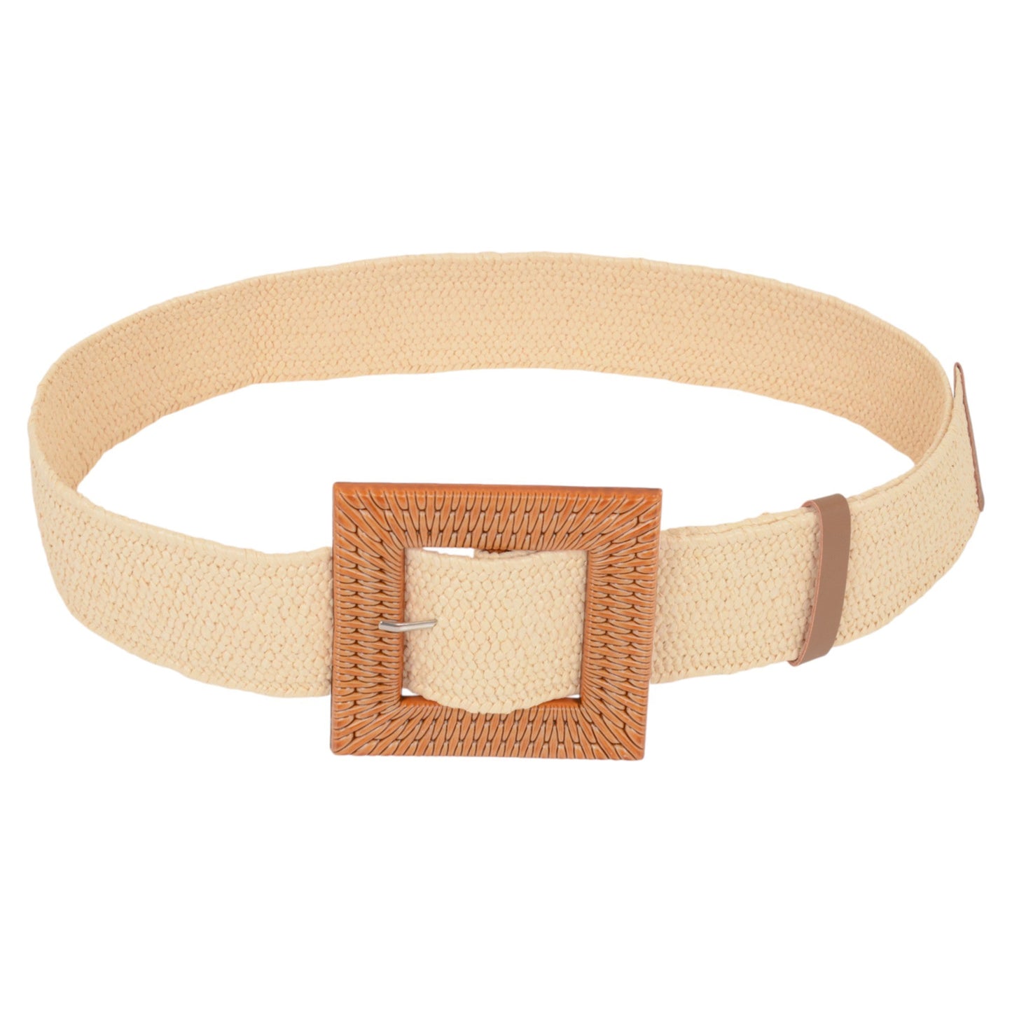 Anna-Kaci Stylish Straw Belt with Woven Buckle