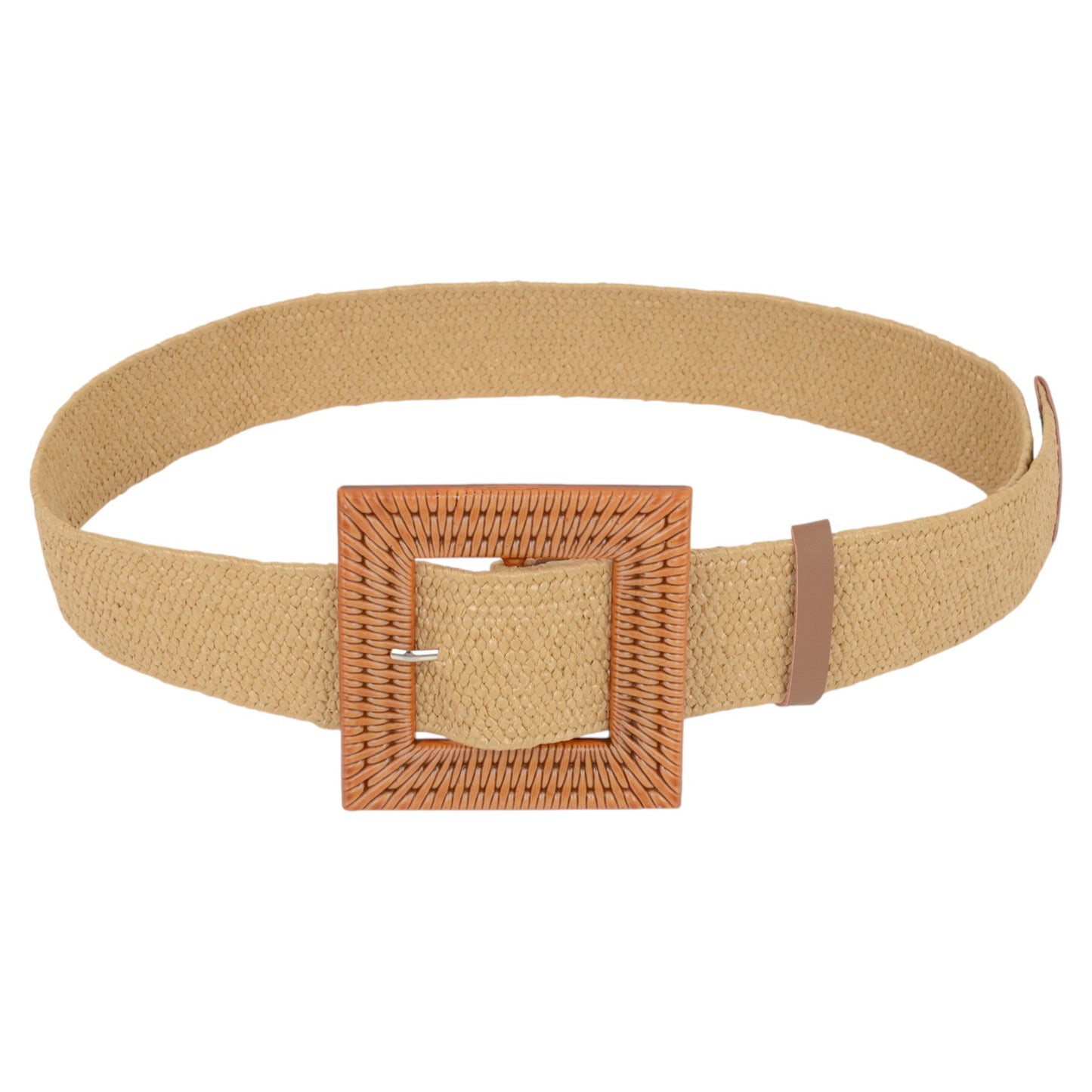 Anna-Kaci Stylish Straw Belt with Woven Buckle