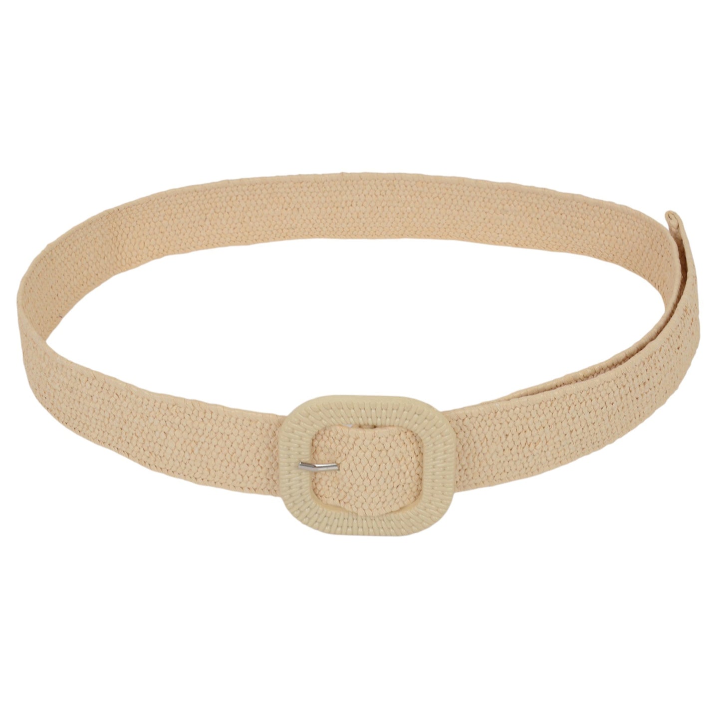 Anna-Kaci Elegant Straw Belt with Matching Woven Buckle