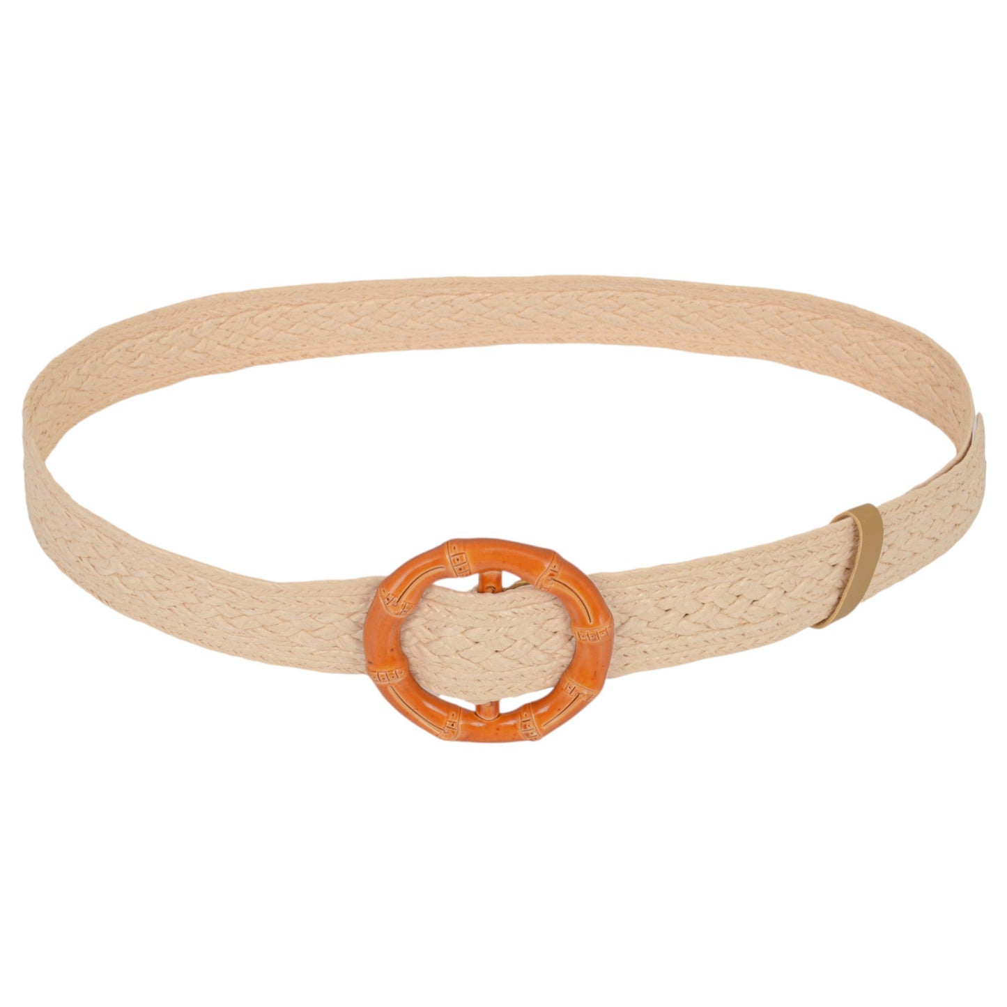 Anna-Kaci Bohemian - Style Woven Belt with Round Plastic Buckle