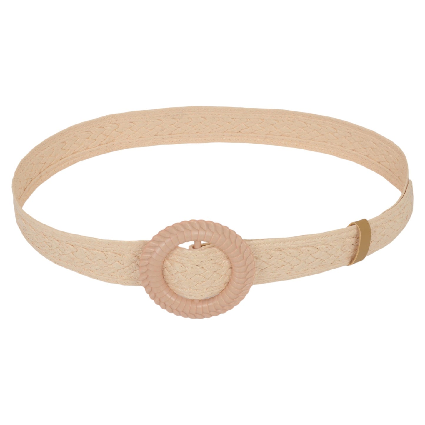 Anna-Kaci Bohemian - Style Woven Belt with Round Plastic Buckle