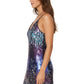 V Neck Sleeveless Gradient Sequin Mini Party Dress