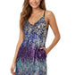 V Neck Sleeveless Gradient Sequin Mini Party Dress