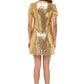 Sparkle Sequin Short Sleeve Party Tunic Mini Dress