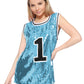 Sparkle Glitter Hip Hop Number 1 T-Shirt Top Blouse Tunic Sequins Basketball Tank Vests