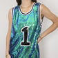 Sparkle Glitter Hip Hop Number 1 T-Shirt Top Blouse Tunic Sequins Basketball Tank Vests