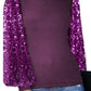 Confetti Sequin Balloon Long Sleeve Mock Neck Pullover Sweatshirt