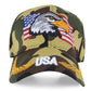 USA American Flag Patriotic Eagle Hawk Embossed Adjustable Baseball Caps Hats