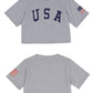 Letter Print Crop Top Short Sleeve July 4th USA Flag T-Shirt - ALILANG.COM