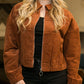 Anna-Kaci Women's Long Sleeve Corduroy Short Jacket Outerwear