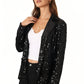 Anna-Kaci Women's Sequin Jackets Long Sleeve Open Front Glitter Sparkle Party Blazer Jacket
