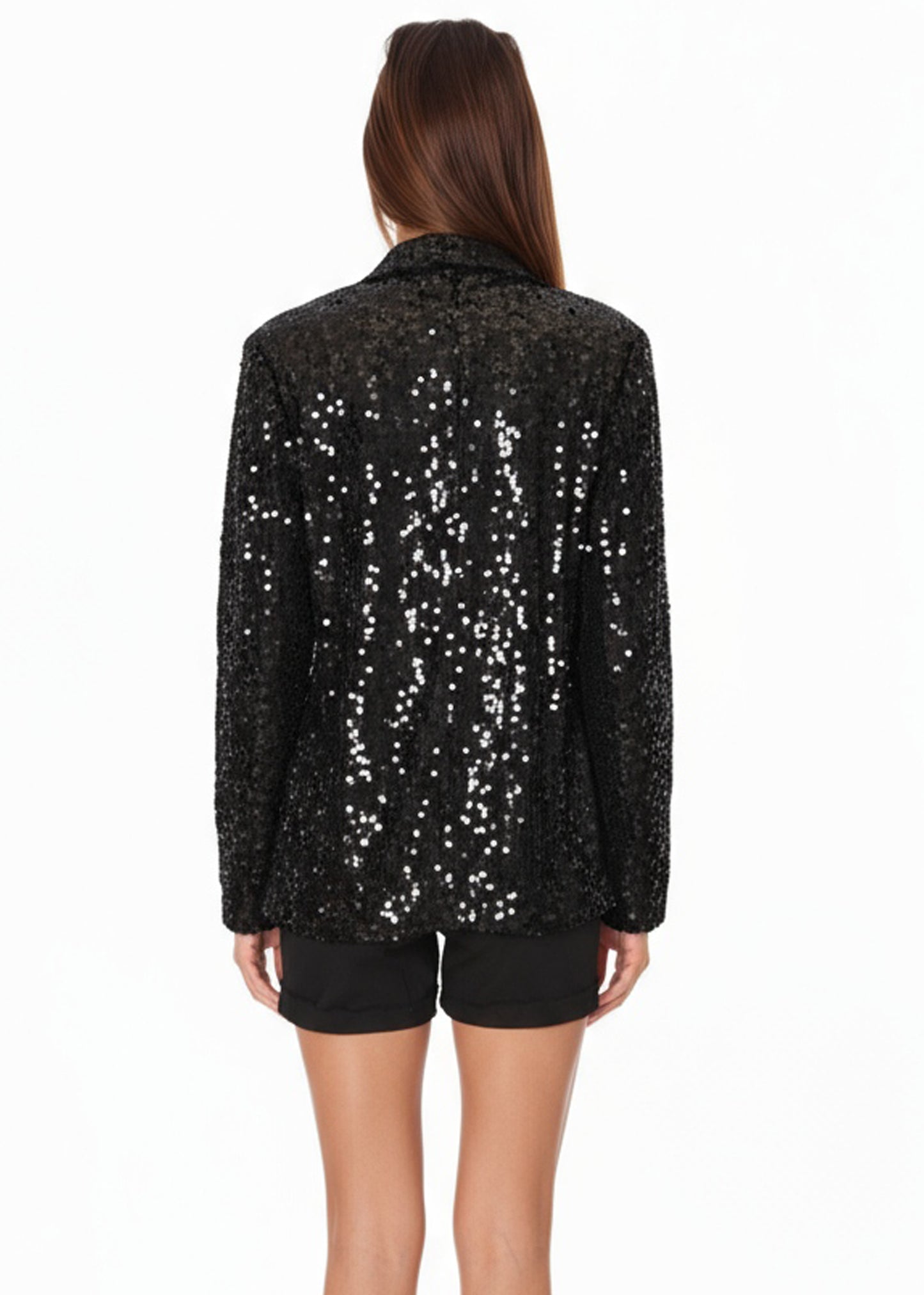 Anna-Kaci Women's Sequin Jackets Long Sleeve Open Front Glitter Sparkle Party Blazer Jacket