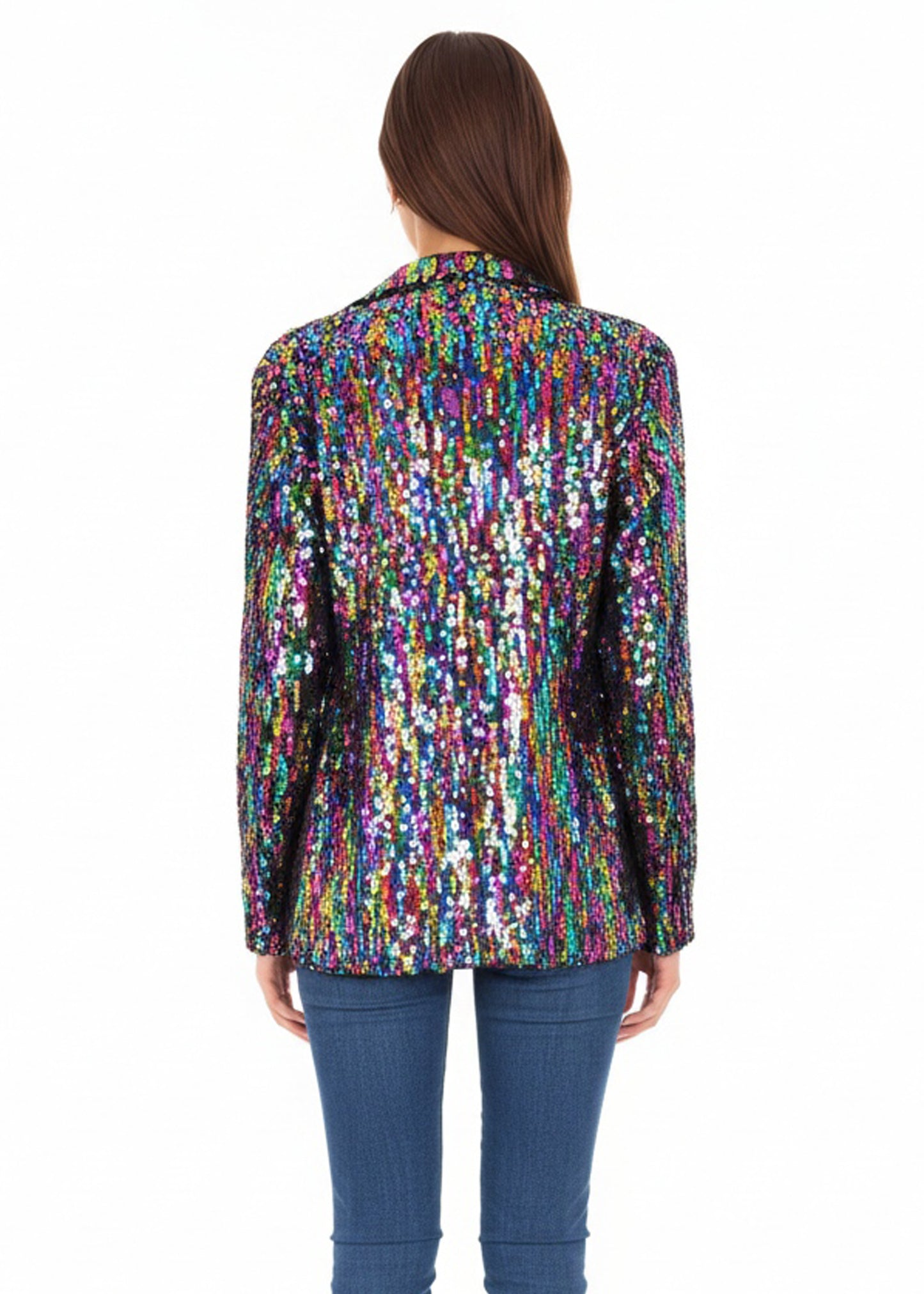 Anna-Kaci Women's Sequin Jackets Long Sleeve Open Front Glitter Sparkle Party Blazer Jacket