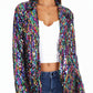 Anna-Kaci Women's Sequin Jackets Long Sleeve Open Front Glitter Sparkle Party Blazer Jacket