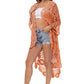 Anna-Kaci Women's Crochet Long Vest Boho Short Sleeve Kimono Cardigan Swimwear Cover up