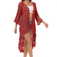 Anna-Kaci Women's Crochet Long Vest Boho Short Sleeve Kimono Cardigan Swimwear Cover up