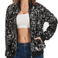 Anna-Kaci Womens Sequin Jacket Sparkle Long Sleeve Front Zip Casual Blazer Bomber Jacket With Pockets