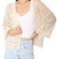Anna-Kaci Womens Hippie Bohemian Floral Crochet Trim Swimsuit Cover Up Cardigan