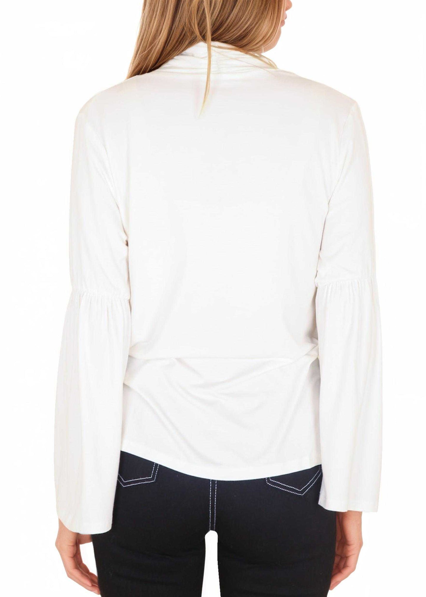 Anna-Kaci Women's Casual Lightweight Open Front Cardigans Soft Draped Ruffles Flare Sleeve Cardigan