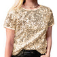 Anna-Kaci Women's Glitter Sequin Tops Short Sleeve Sparkly Shirt Blouse