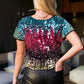 Anna-Kaci Women's Glitter Sequin Tops Short Sleeve Sparkly Shirt Blouse